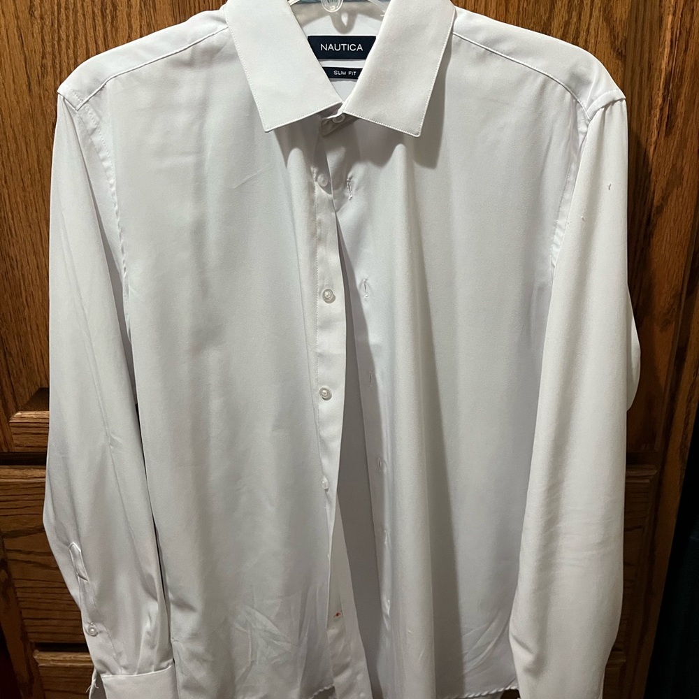 Nautica Men's Crisp White Dress Shirt